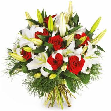 Fleurs en Deuil | Image du bouquet rond de fleurs Délicatesse
