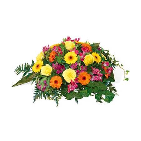 Fleurs en Deuil | image du Coussin de fleurs orangées de deuil "Univers"