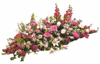 Fleurs en Deuil | image de la Raquettes de fleurs roses deuil "Paisible"
